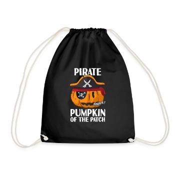 Pirate pumpkin in the bed For Halloween - Drawstring Bag - black - Front