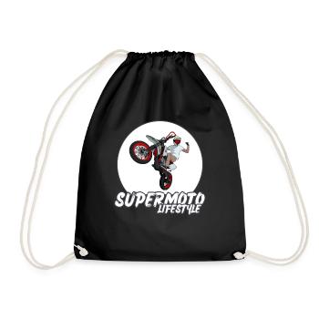 Supermoto / Supermotard / Supermoto Wheelie Bikers - Drawstring Bag - black - Front