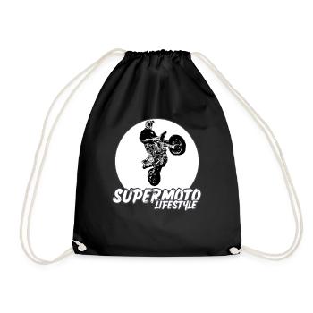 Supermoto / Supermotard / Supermoto Wheelie Bikers - Drawstring Bag - black - Front