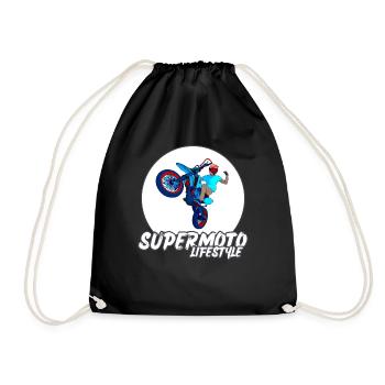 Supermoto / Supermotard / Supermoto Wheelie Bikers - Drawstring Bag - black - Front