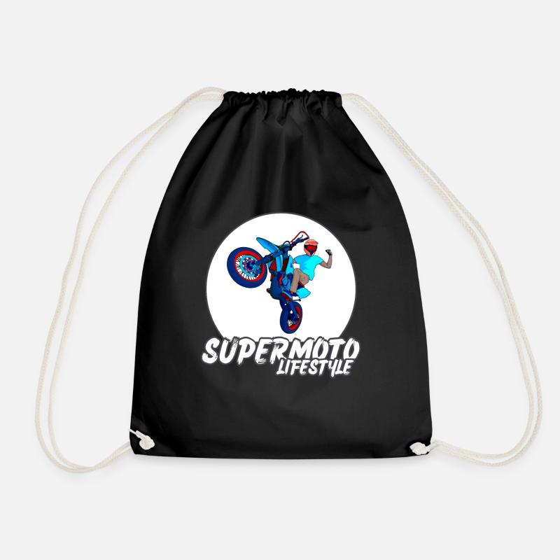 Supermoto / Supermotard / Supermoto Wheelie Biker - Turnbeutel - Schwarz