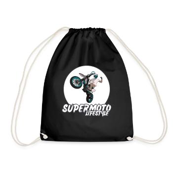 Supermoto / Supermotard / Supermoto Wheelie Bikers - Drawstring Bag - black - Front