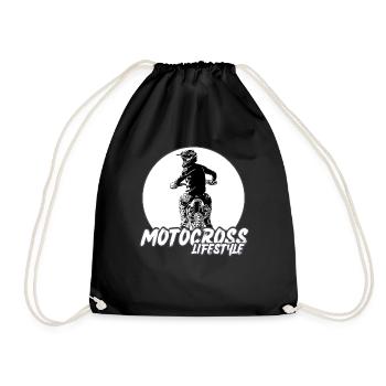 Motocross / Enduro / Freestyle mx / Dirtbike retro - Drawstring Bag - black - Front