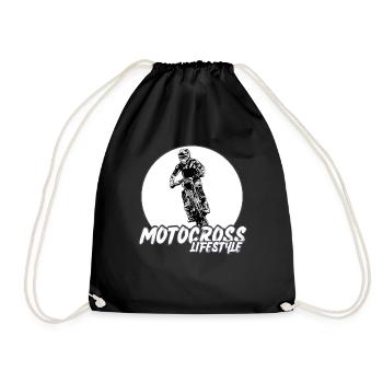 Motocross / Enduro / Freestyle mx / Dirtbike retro - Turnbeutel - Schwarz - Vorne