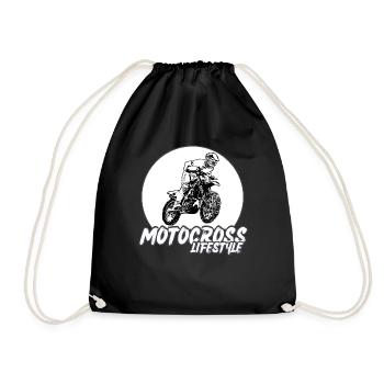 Motocross / Enduro / Freestyle mx / Dirtbike retro - Turnbeutel - Schwarz - Vorne