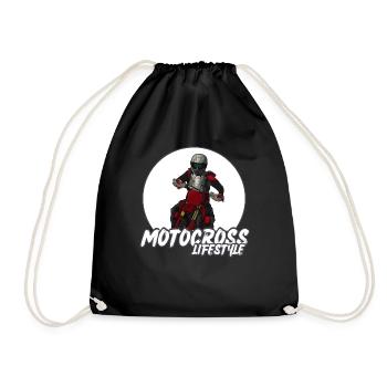Motocross / Enduro / Freestyle mx / Dirtbike retro - Drawstring Bag - black - Front