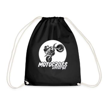 Motocross / Enduro / Freestyle mx / Dirtbike retro - Drawstring Bag - black - Front