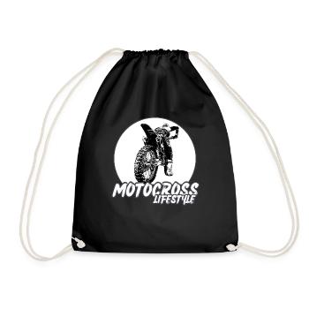 Motocross / Enduro / Freestyle mx / Dirtbike retro - Drawstring Bag - black - Front