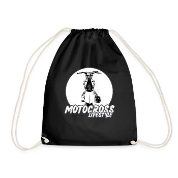 Motocross / Enduro / Freestyle mx / Dirtbike retro - Turnbeutel - Schwarz - Vorne
