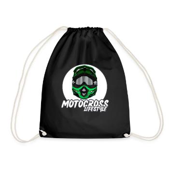 Motocross / Enduro / Freestyle mx / Dirtbike retro - Drawstring Bag - black - Front