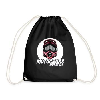 Motocross / Enduro / Freestyle mx / Dirtbike retro - Drawstring Bag - black - Front