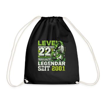 Level 22 freigeschaltet legendär seit 2001 - Turnbeutel - Schwarz - Vorne