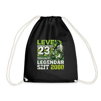 Level 23 freigeschaltet legendär seit 2000 - Turnbeutel - Schwarz - Vorne