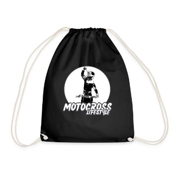 Motocross/enduro/freestyle mx/dirt bike retro - Drawstring Bag - black - Front