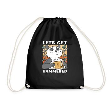 Faisons marteler panda bear beer joke - Sac de sport léger - noir - Devant
