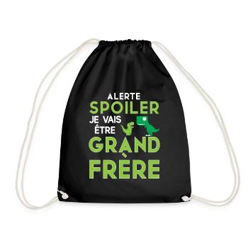 Enfant je vais être grand frère annonce grossesse - Sac de sport léger - noir - Devant