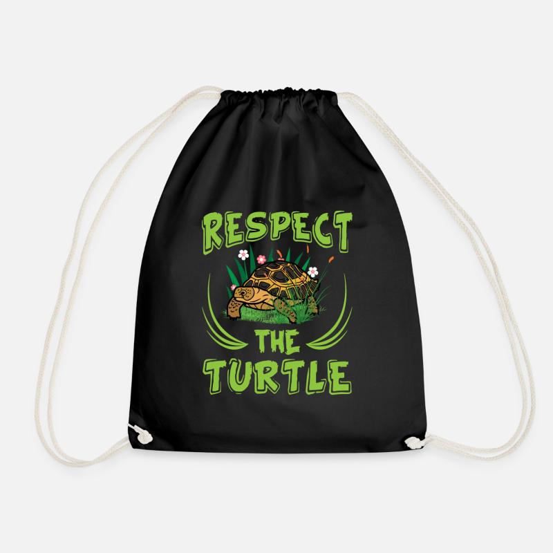 Schildkröte Respect the Turtle - Turnbeutel - Schwarz