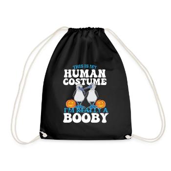 Human Costume I'm really a Booby Bird Halloween - Drawstring Bag - black - Front