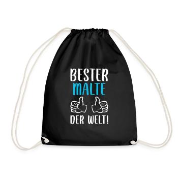 Malte Vorname Name Geburtstag - Turnbeutel - Schwarz - Vorne