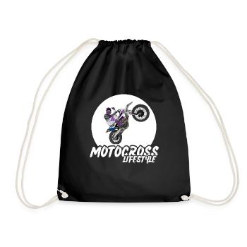 Motocross / Enduro / Freestyle mx / Dirtbike retro - Turnbeutel - Schwarz - Vorne