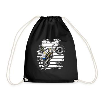 Motocross / Enduro / Freestyle mx / Dirtbike retro - Drawstring Bag - black - Front
