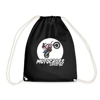 Motocross / Enduro / Freestyle mx / Dirtbike retro - Drawstring Bag - black - Front