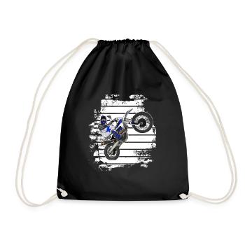 Motocross / Enduro / Freestyle mx / Dirtbike retro - Drawstring Bag - black - Front