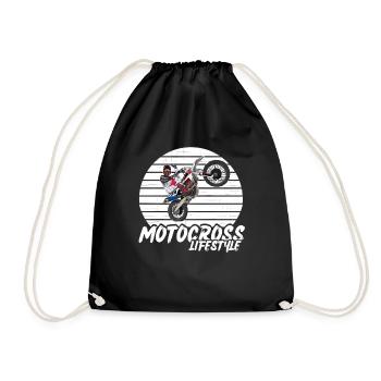Motocross / Enduro / Freestyle mx / Dirtbike retro - Drawstring Bag - black - Front