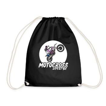 Motocross / Enduro / Freestyle mx / Dirtbike retro - Drawstring Bag - black - Front