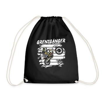 Motocross / Enduro / Freestyle mx / Dirtbike retro - Turnbeutel - Schwarz - Vorne