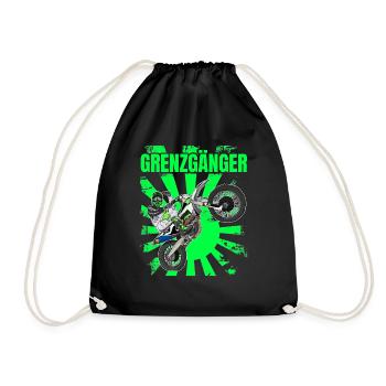 Motocross / Enduro / Freestyle mx / Dirtbike retro - Turnbeutel - Schwarz - Vorne