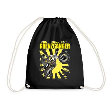 Motocross / Enduro / Freestyle mx / Dirtbike retro - Turnbeutel - Schwarz - Vorne