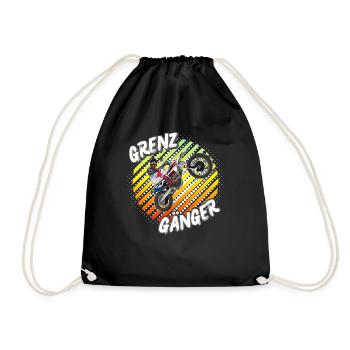 Motocross / Enduro / Freestyle mx / Dirtbike retro - Turnbeutel - Schwarz - Vorne