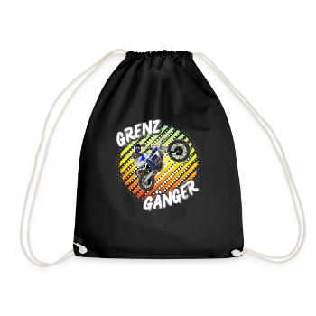 Motocross / Enduro / Freestyle mx / Dirtbike retro - Turnbeutel - Schwarz - Vorne