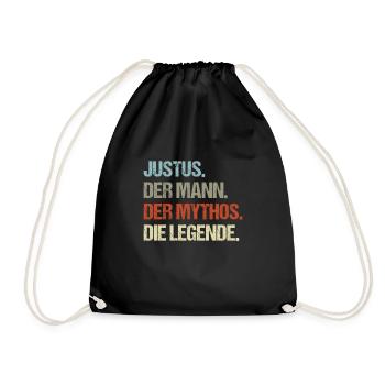 Justus der Mann der Mythos die Legende - Turnbeutel - Schwarz - Vorne