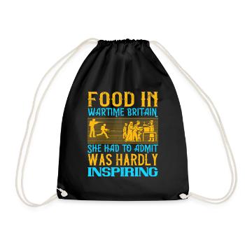Food in wartime Britain, she had to admit, was - Drawstring Bag - black - Front