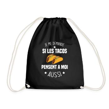 Je me demande si les tacos pensent a moi aussi - Sac de sport léger - noir - Devant