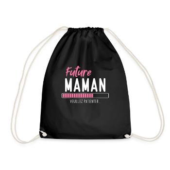 Future Maman veuillez patienter - Sac de sport léger - noir - Devant