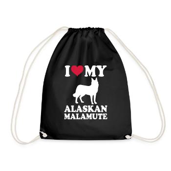 Alaska Malamute Chiens Cadeaux - Sac de sport léger - noir - Devant