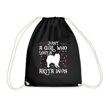 Akita Inu Gift Dogs - Drawstring Bag - black - Front