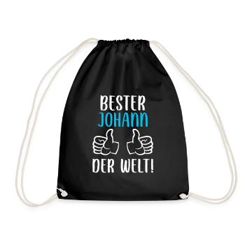 Johann Vorname Name Geburtstag - Turnbeutel - Schwarz - Vorne