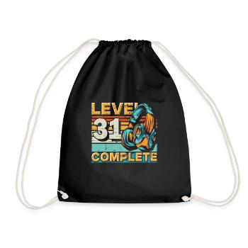 Gaming Birthday Level 31 Complete for Gamers. - Drawstring Bag - black - Front