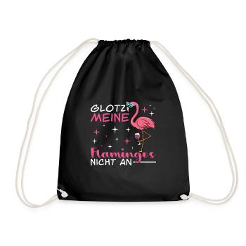 Flamingo Junggesellenabschied Frauen jga Saufen - Turnbeutel - Schwarz - Vorne