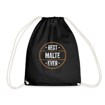 Best Malte Ever Vorname Name Geschenk - Turnbeutel - Schwarz - Vorne