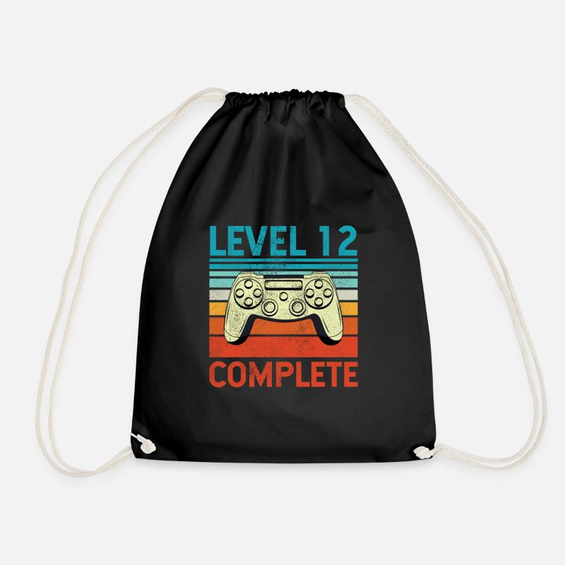 Level 12 Complete - Turnbeutel - Schwarz
