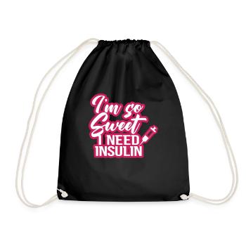 I'm so cute, I need insulin - Drawstring Bag - black - Front