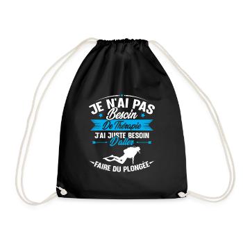 J'ai juste besoin d'aller faire du plongée - Sac de sport léger - noir - Devant