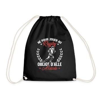 Né pour jouer au rugby oblige d'aller à l'école - Sac de sport léger - noir - Devant