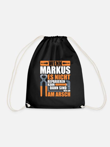 Vorname Markus Name Geburtstag Geschenk - Turnbeutel - Schwarz