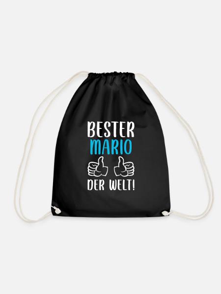 Mario Vorname Name Geburtstag - Turnbeutel - Schwarz